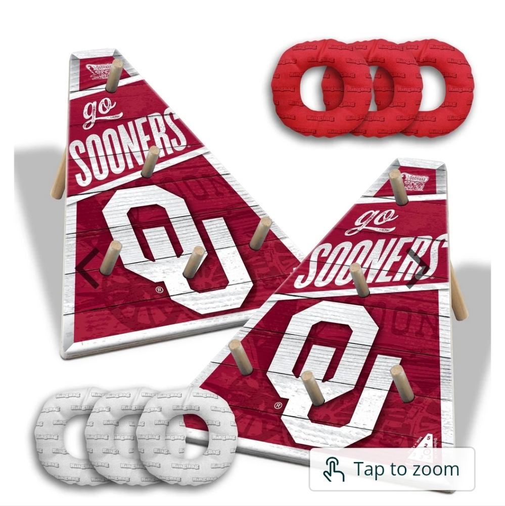 Ring Bag Game NCAA Oklahoma Sooners New In Box 2 Boards, 6 Bags